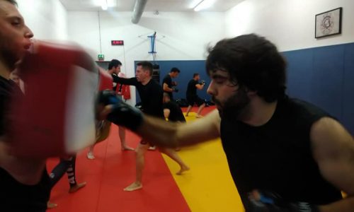 Pratique de la pieds poings (boxing) dans le naos de MMA Agôn